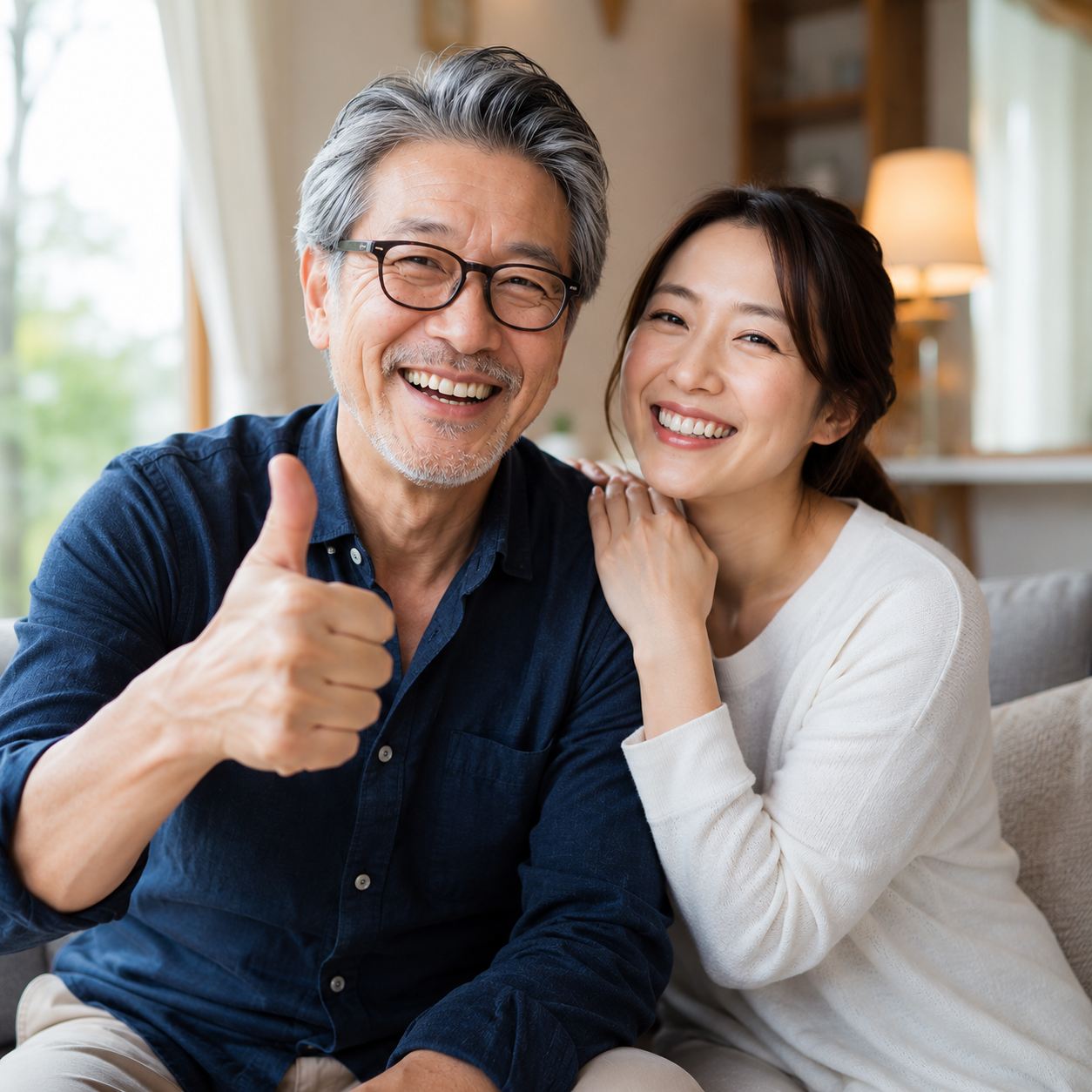 夫婦での笑顔
