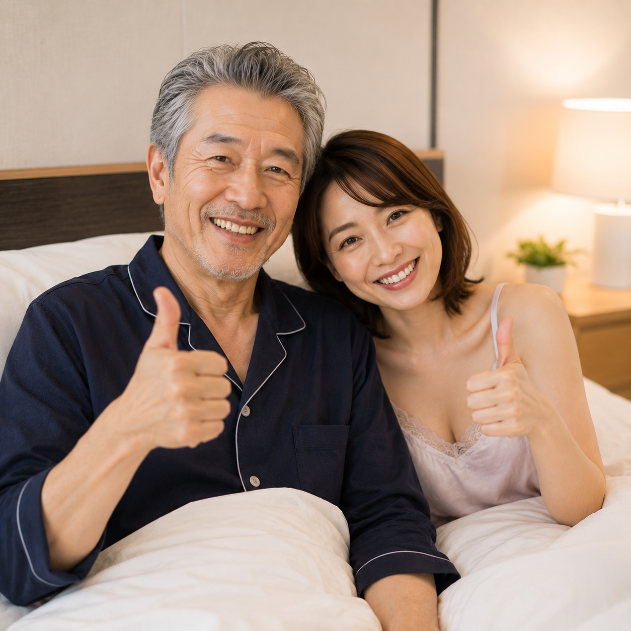 夫婦で笑顔